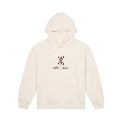 Classic Logo Hoodie - Cream/Maroon