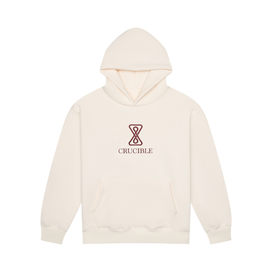 Classic Logo Hoodie - Cream/Maroon